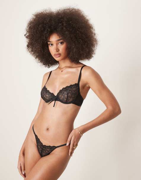 ASOS DESIGN - Blake - Ensemble de lingerie à motif cœurs - Noir - view 1