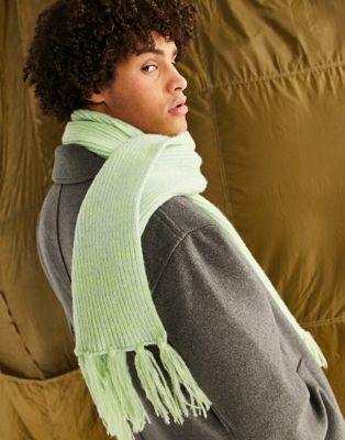 ASOS DESIGN blanket scarf in neon green twist