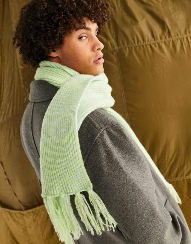 ASOS DESIGN - blanket scarf in neon green twist