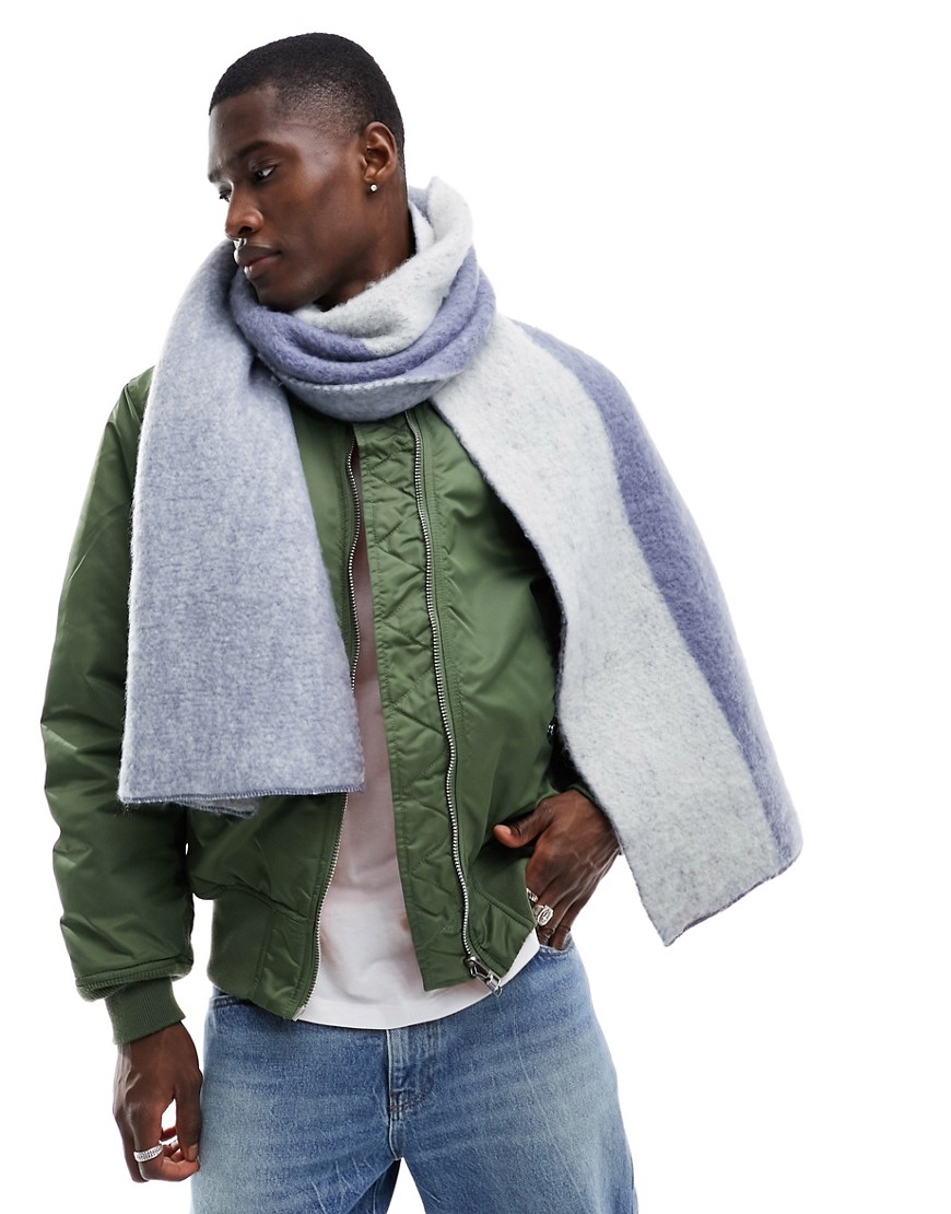 ASOS DESIGN blanket scarf in two tone blue