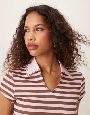 Asos Design Blanket Stitch Polo Tee