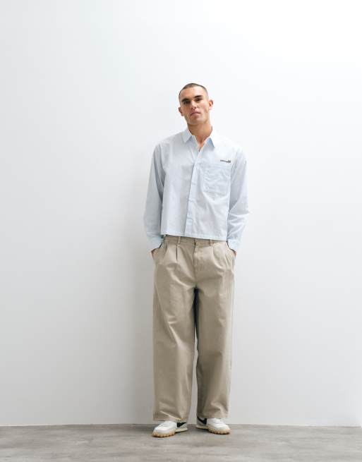 ASOS DESIGN – Blårandig, boxig skjorta i oversize med broderi, 2 av 5