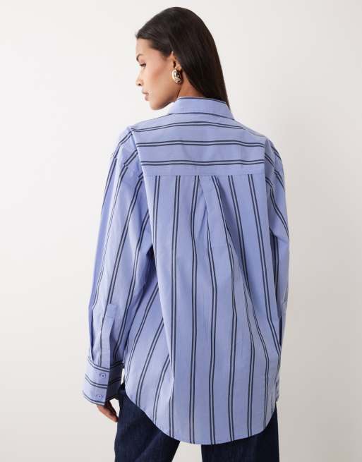 ASOS DESIGN – Blårandig, klassisk bomullsskjorta, 4 av 4