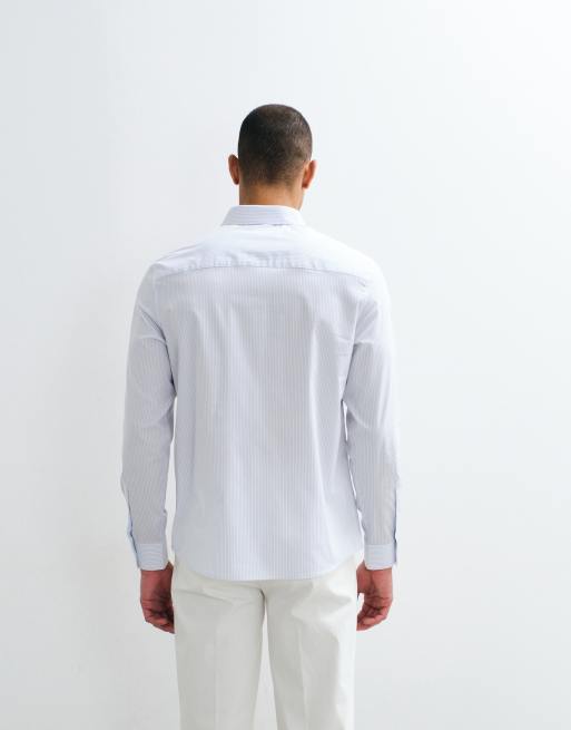 ASOS DESIGN – Blårandig skjorta i regular fit, 4 av 9