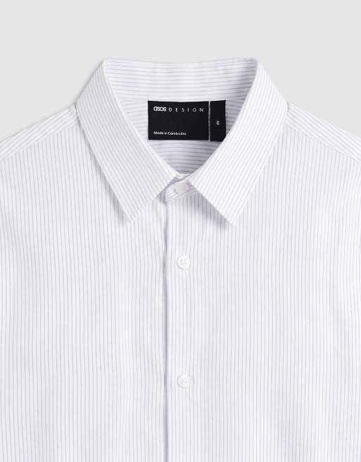 ASOS DESIGN – Blårandig skjorta i regular fit, 9 av 9