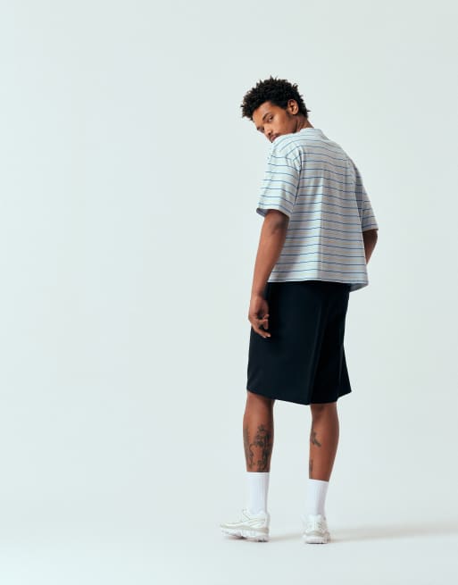 ASOS DESIGN – Blårandig t-shirt i oversize med boxig passform och sportigt tryck, 5 av 5