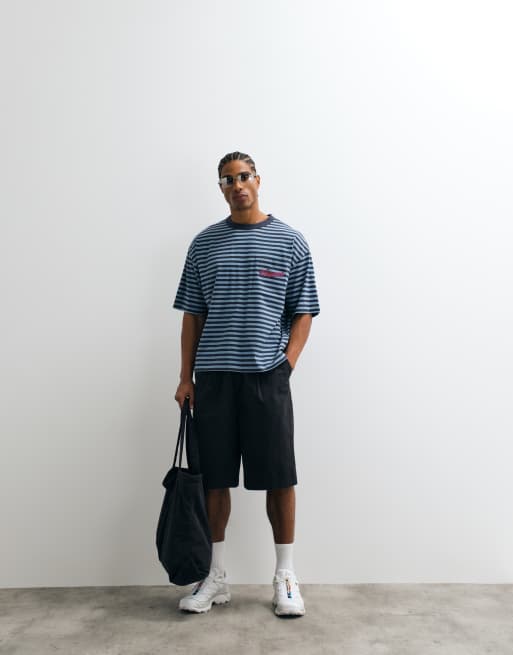 ASOS DESIGN – Blårandig t-shirt i oversize, 2 av 5