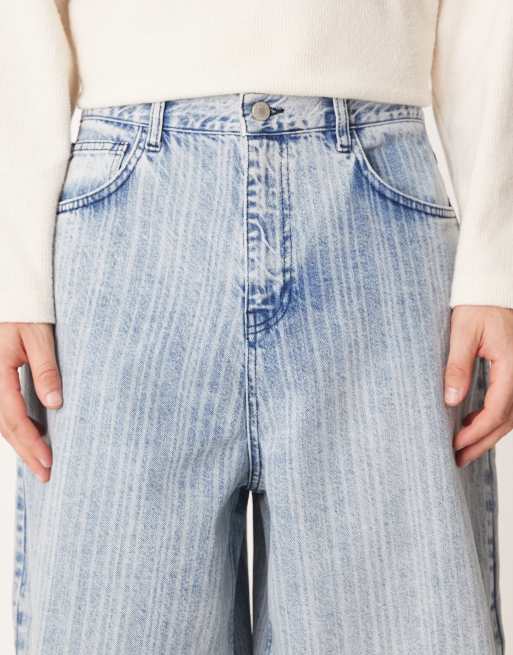 ASOS DESIGN – Blårandiga, baggy jeans i oversize och mellanljus tvätt, 5 av 5
