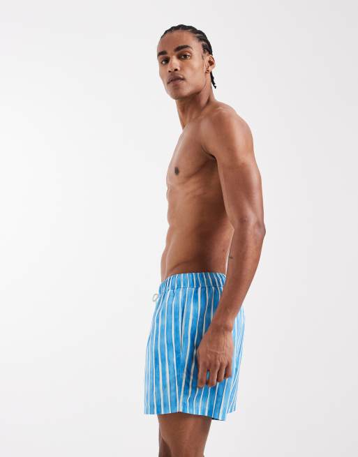 ASOS DESIGN – Blårandiga korta badshorts, 3 av 5