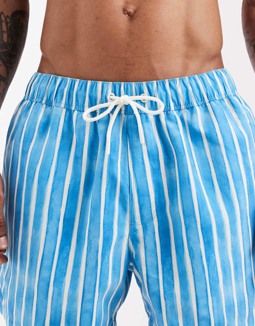 ASOS DESIGN – Blårandiga korta badshorts, 4 av 5