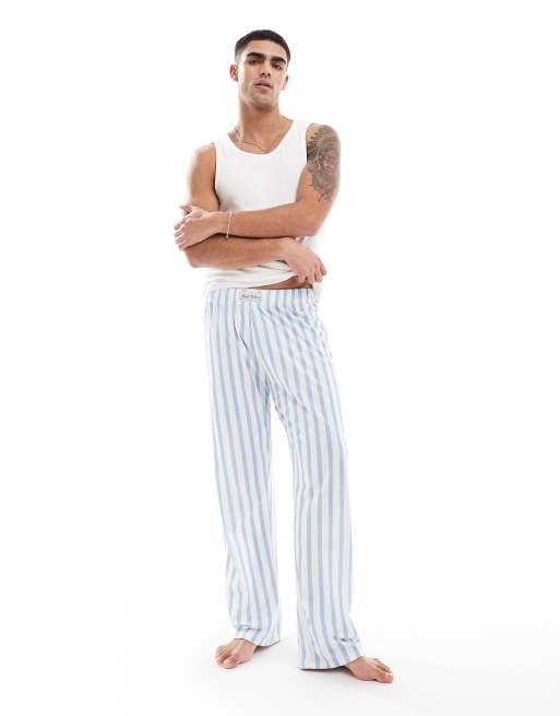 ASOS DESIGN – Blårandiga mysbyxor   