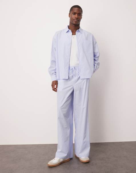 ASOS DESIGN – Blårandigt set i oversize - view 1