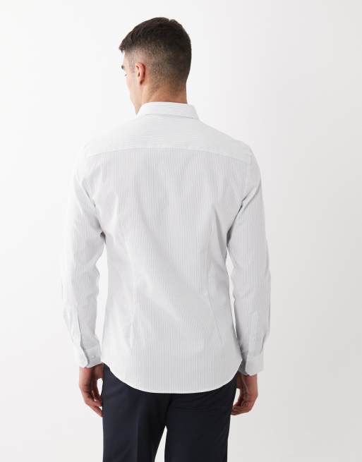 ASOS DESIGN - Blåstribet elegant skjorte i slim fit, 2 af 5