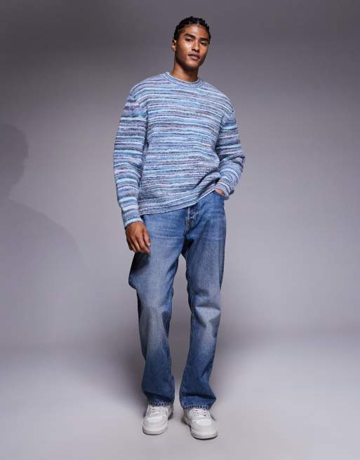 ASOS DESIGN - Blåstribet oversized striktrøje med tekstur, 2 af 5