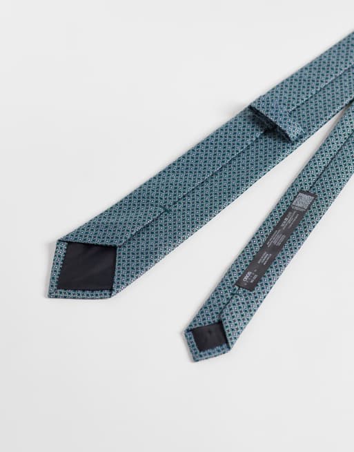ASOS DESIGN - Blåt slips med ovalt geometrisk mønster, 3 af 3