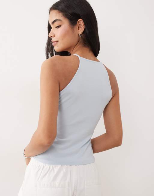 ASOS DESIGN – Blått brottarlinne i 90-talsstil med smala axelband, 4 av 4
