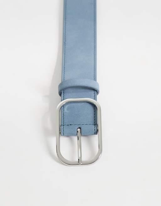ASOS DESIGN – Blått jeansskärp i mockaimitation med låg midja, 3 av 3