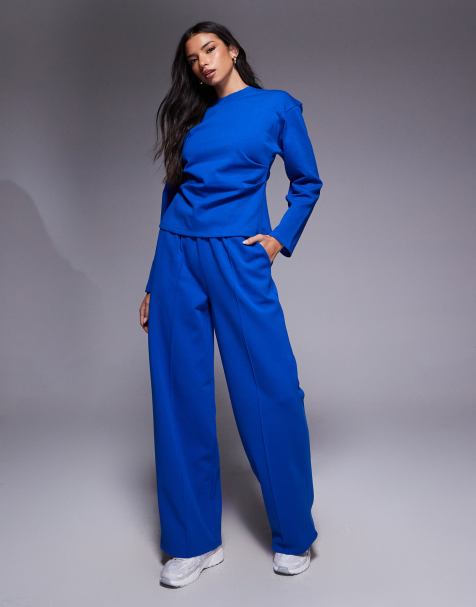 ASOS DESIGN – Blått set i dubbelvävt tyg - view 1