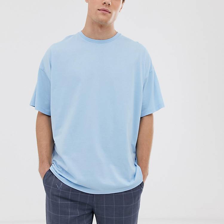 ASOS DESIGN – Blaues Oversized-T-Shirt mit Rundhalsausschnitt | ASOS