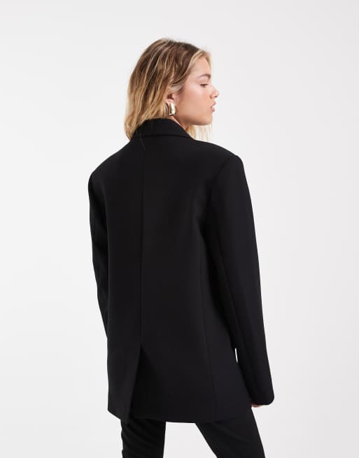 ASOS DESIGN - Blazer à double boutonnage et épaulettes - Noir, 4 de 4