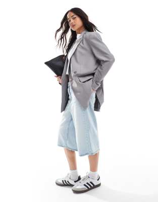 ASOS DESIGN - Blazer à double boutonnage - Gris