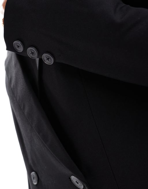 ASOS DESIGN - Blazer à double boutonnage - Noir, 4 de 4