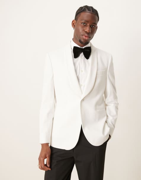 ASOS DESIGN - Blazer ajusté à col châle - Blanc - view 1