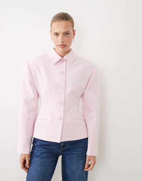 ASOS DESIGN - Blazer avvitato rosa con bottoni - view 1