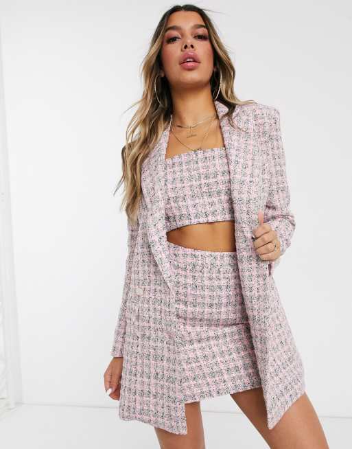 ASOS DESIGN - Abito in bouclé rosa , 2 di 3