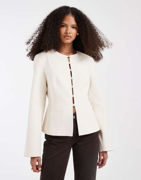ASOS DESIGN - Blazer boutonné ajusté en lin mélangé - view 1