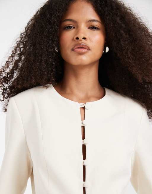 ASOS DESIGN - Blazer boutonné ajusté en lin mélangé, 4 de 4