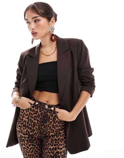 ASOS DESIGN - Blazer comodo sartoriale color cioccolato