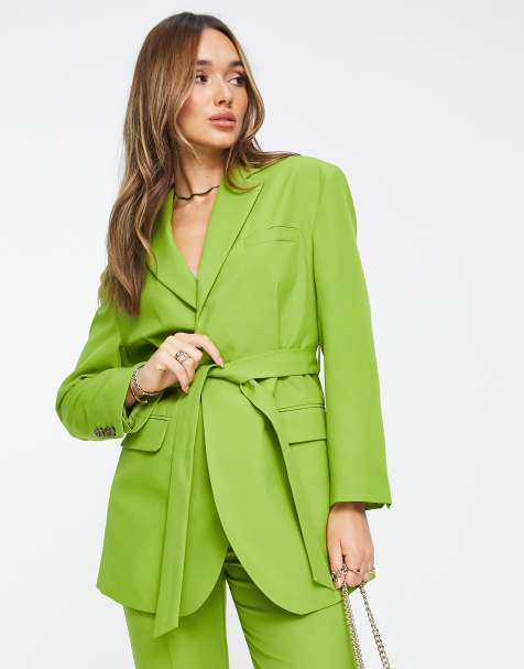 ASOS DESIGN - Blazer da abito con cintura color oliva - view 1