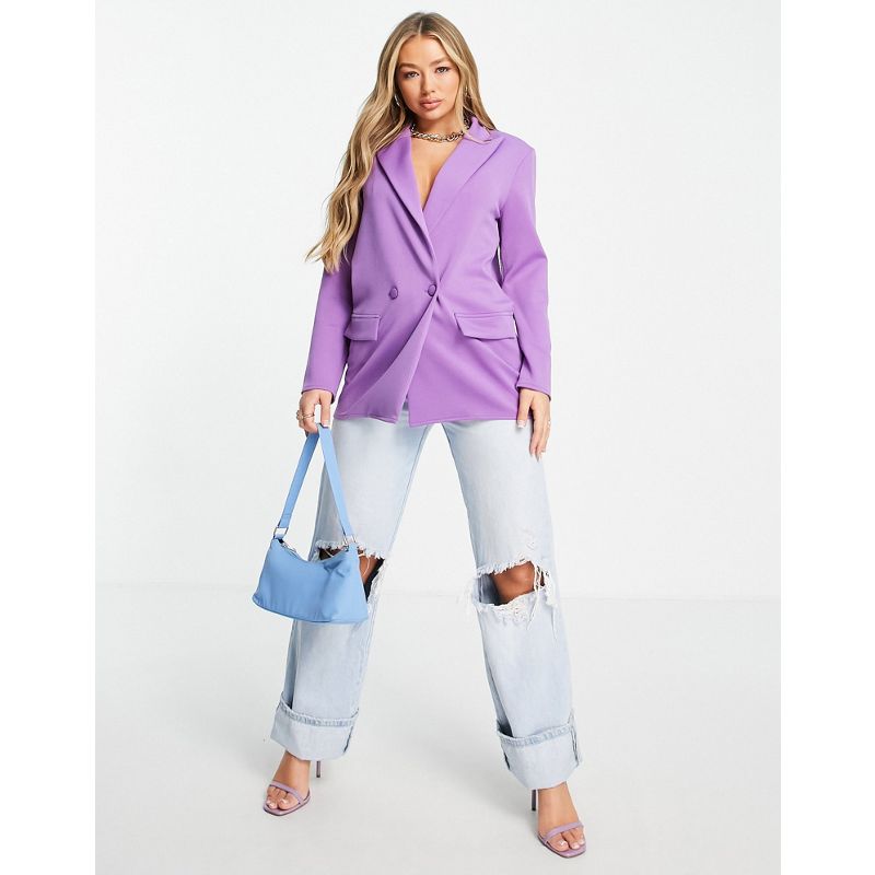 Blazer Abiti e Spezzati DESIGN - Blazer da abito oversize in jersey strutturato, colore viola acceso