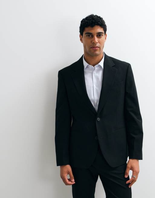 ASOS DESIGN - Blazer da abito slim nero, 2 di 5