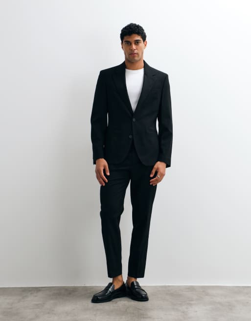 ASOS DESIGN - Blazer da abito slim nero, 2 di 5