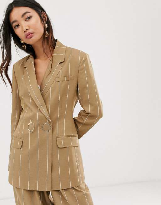 ASOS DESIGN - Blazer de tailleur à rayures - Fauve, 2 de 3