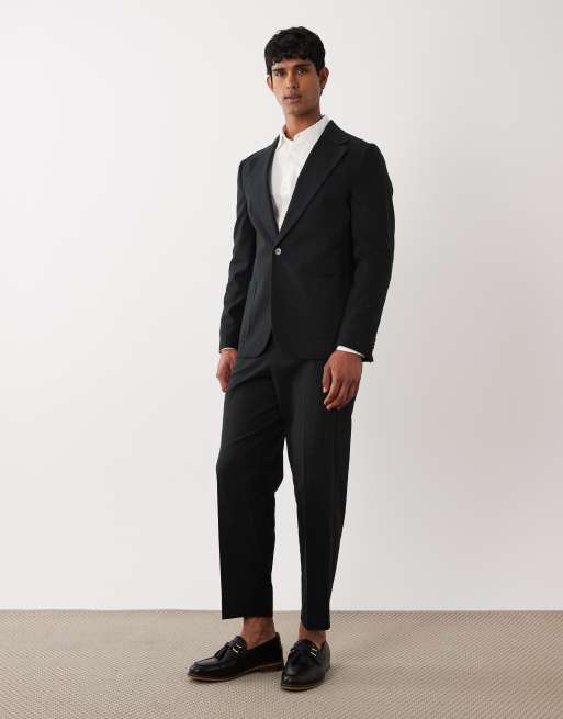 ASOS DESIGN - Blazer de costume ajusté en tissu flammé texturé - Noir, 2 de 5