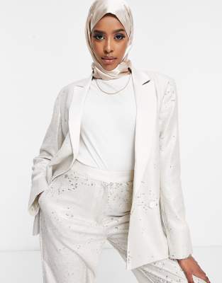 asos white sequin suit