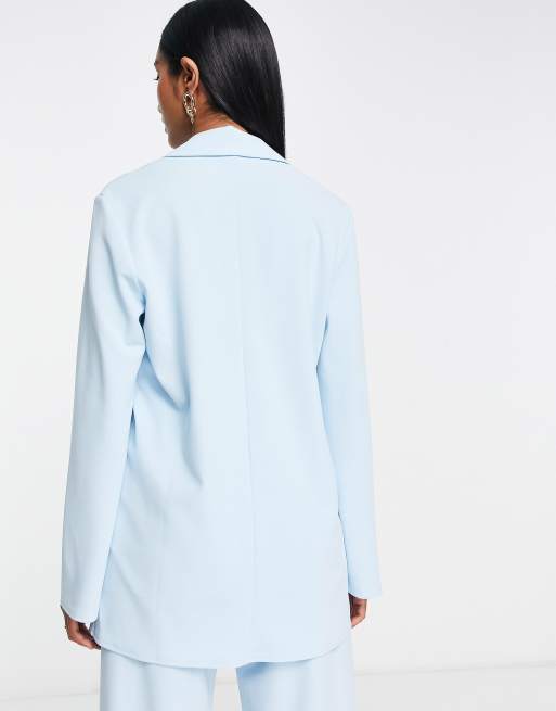 ASOS DESIGN - Blazer de tailleur fluide en jersey - Bleu pâle, 2 de 4
