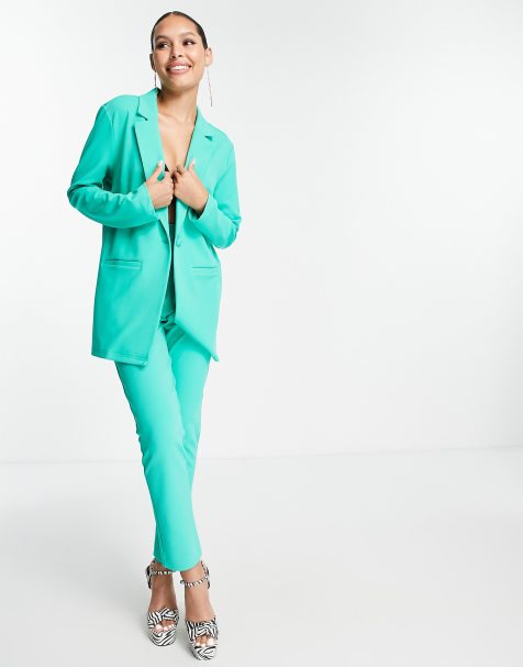 ASOS DESIGN - Blazer de tailleur fluide en jersey - Vert - view 1