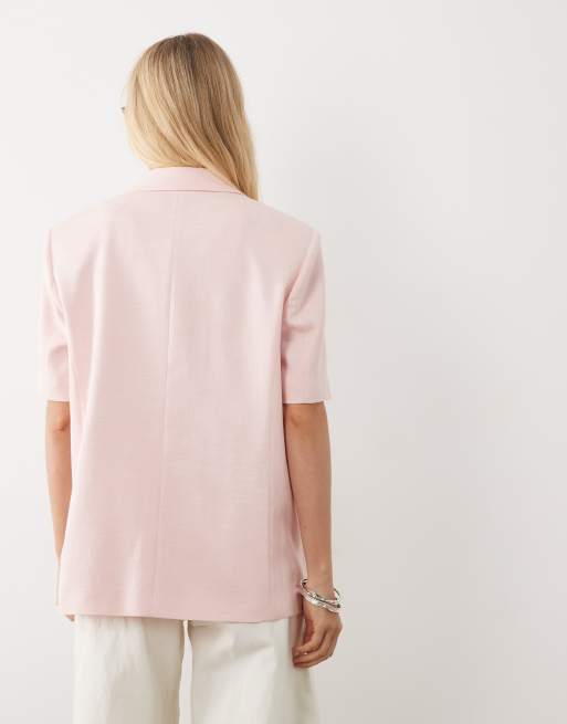 ASOS DESIGN - Blazer d'ensemble à manches courtes - Rose, 4 de 4