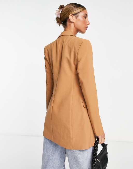 ASOS DESIGN - Blazer doppiopetto color cuoio , 2 di 4