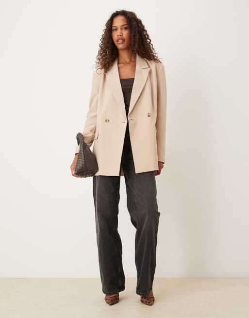 ASOS DESIGN - Blazer doppiopetto color pietra, 2 di 4