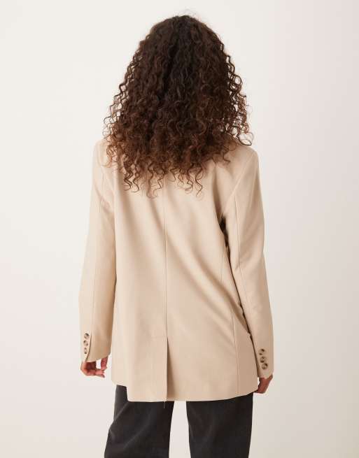 ASOS DESIGN - Blazer doppiopetto color pietra, 3 di 4