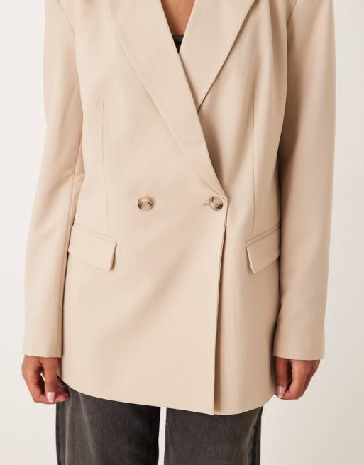 ASOS DESIGN - Blazer doppiopetto color pietra, 4 di 4