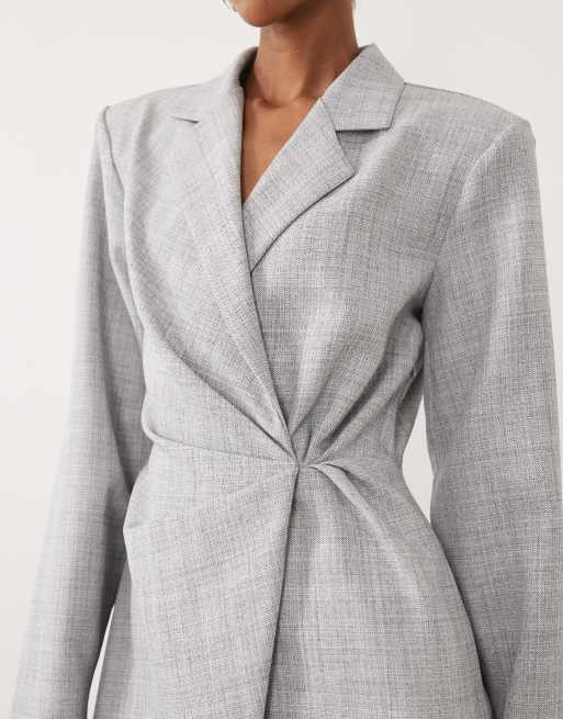 ASOS DESIGN blazer dress mini tailored fabric in grey, 3 of 4