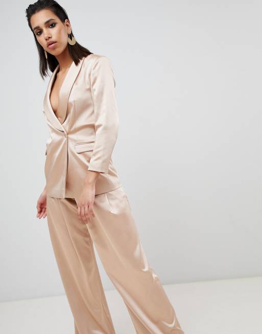 ASOS DESIGN - Blazer droit coupe ajustée en satin pour les grandes occasions, 4 de 4