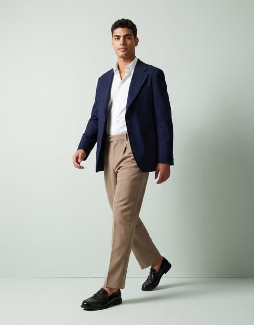 ASOS DESIGN - Blazer extra largo in twill di cotone blu navy, 10 di 12
