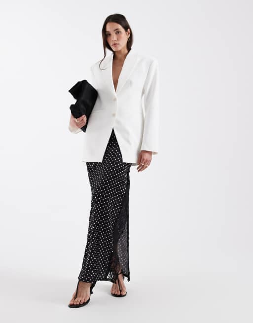 ASOS DESIGN - Blazer habillé coupe longue et ajustée - Blanc, 2 de 4